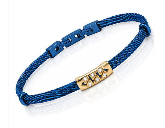 Armband H2on Herr Frammento in Stahl und Gold Diamante 0.07 Ct HOFR06-3K9 - HOFR06-3K9